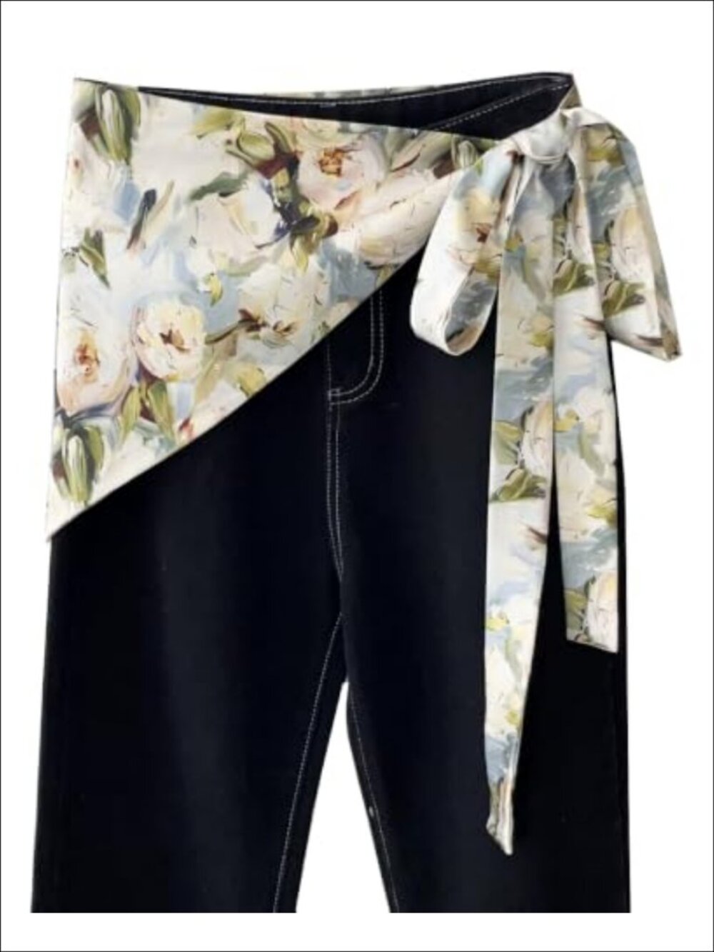 Satin Skinny Scarf Wrap Belt Triangle Sash Tie Women Dress Accessory